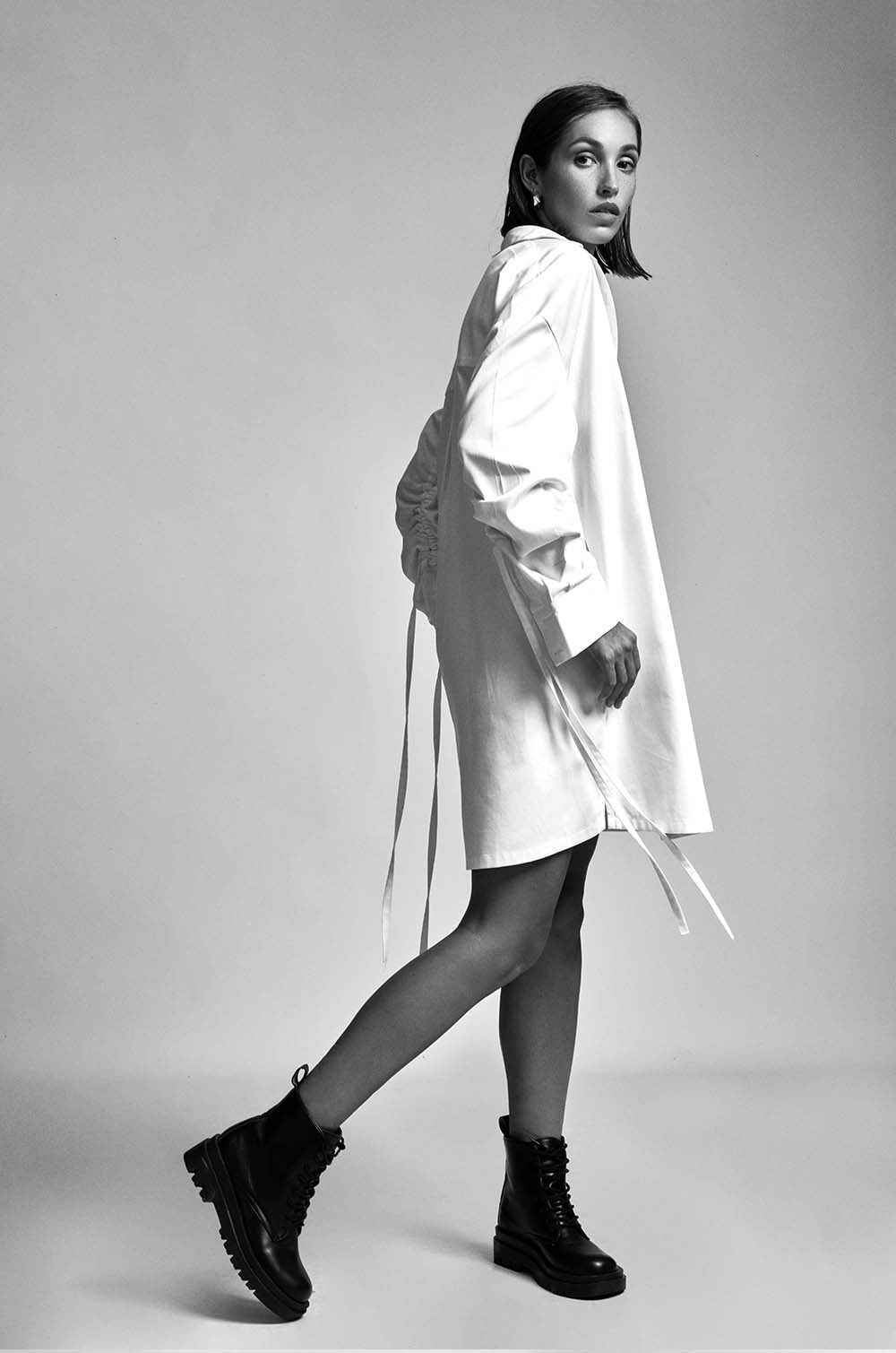 Sleeve Detailed Shirt Dress