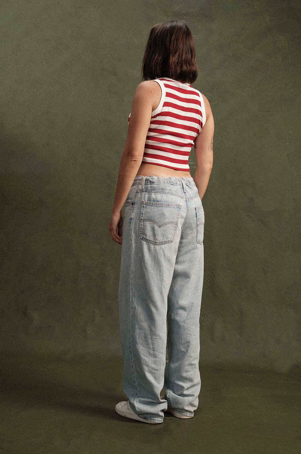 STRIPED CROP TOP - RED