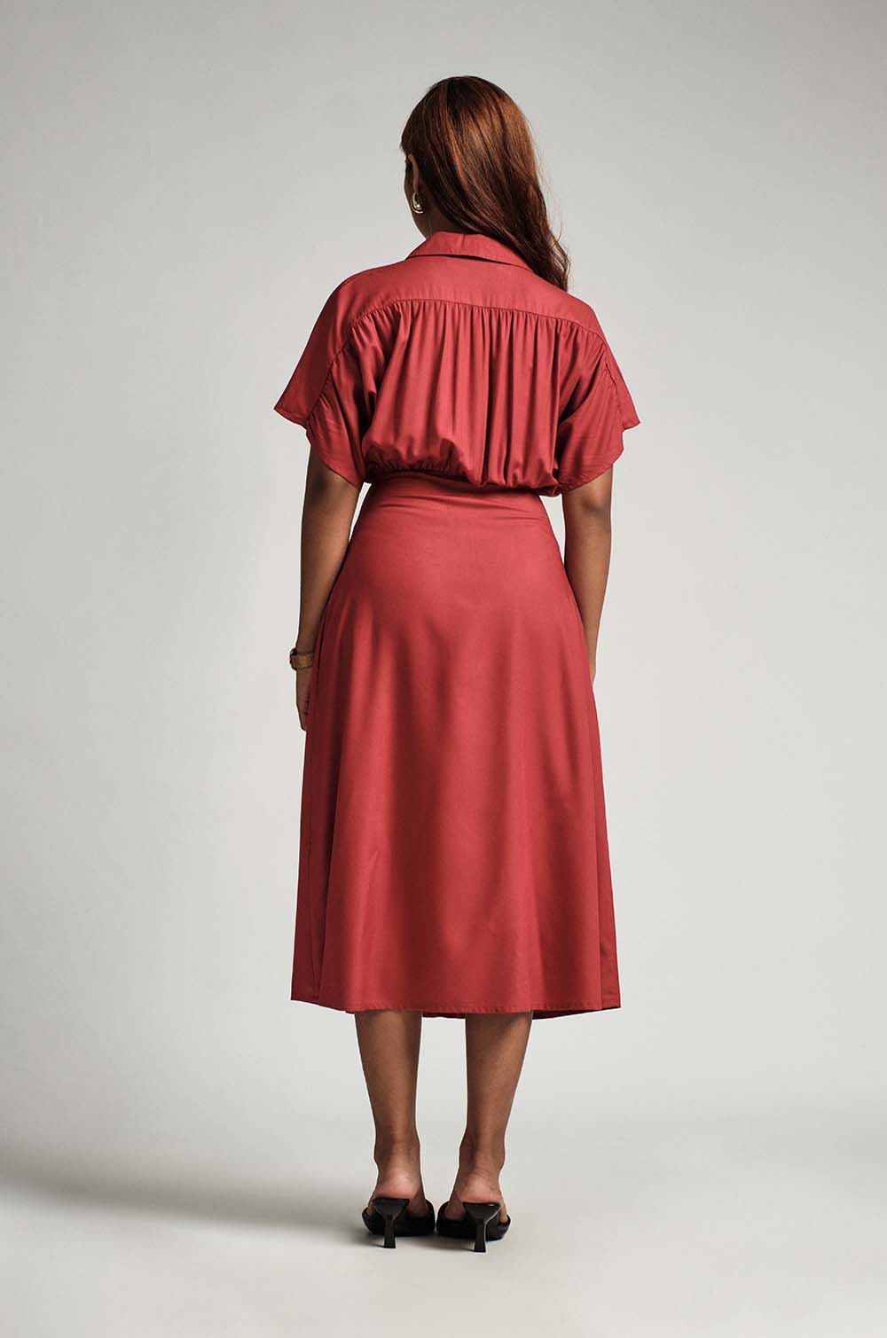 Gathered Shoulder Dress