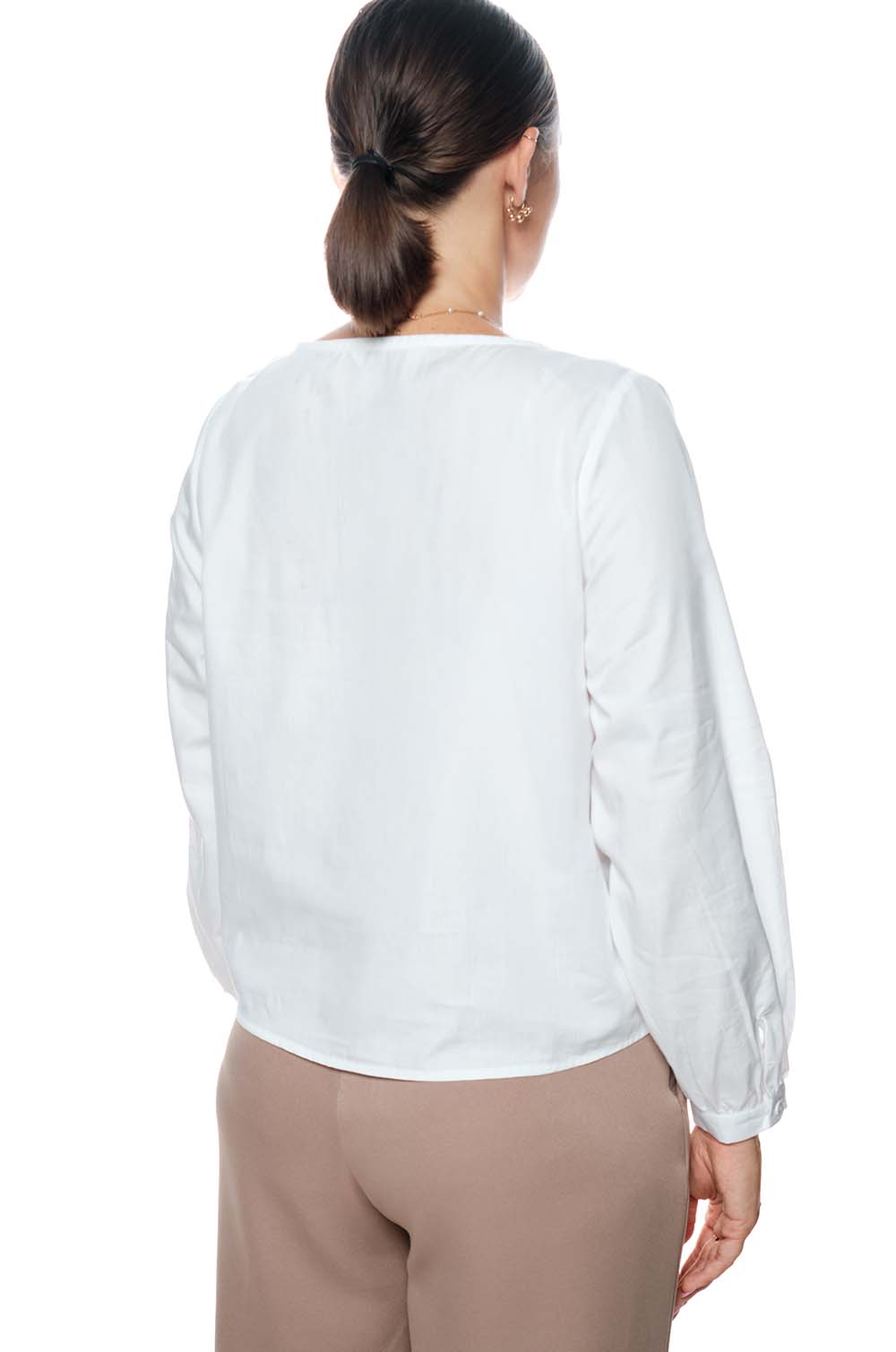 LINE EMBROIDED TOP - WHITE