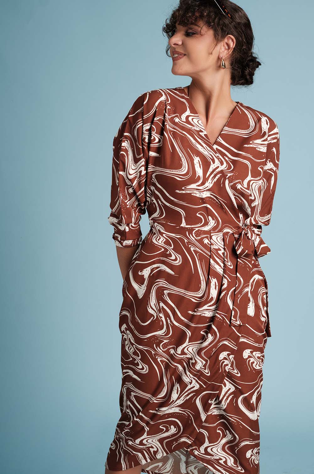 Printed Wraparound Dress