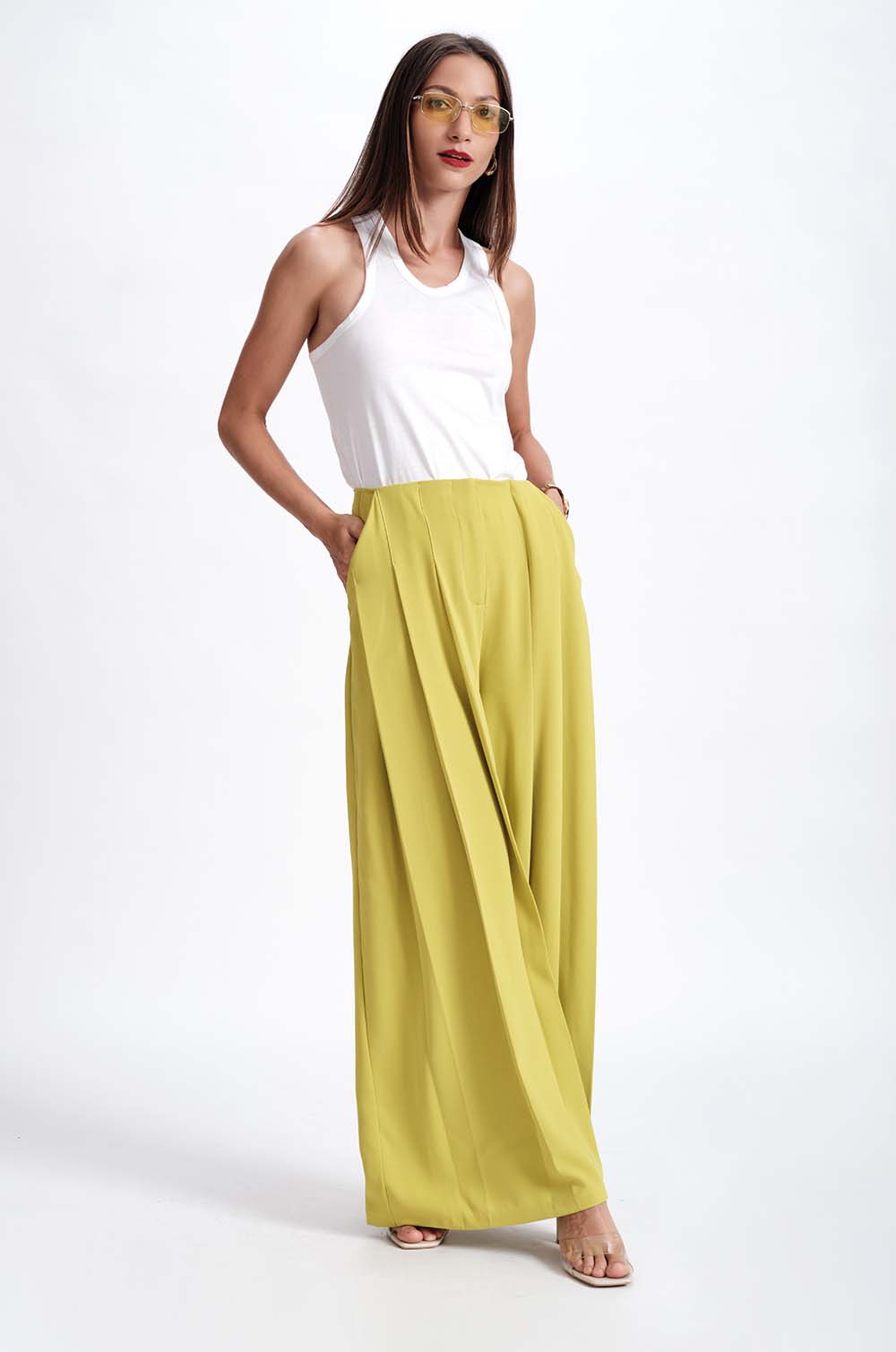 Pleated Pant - Green