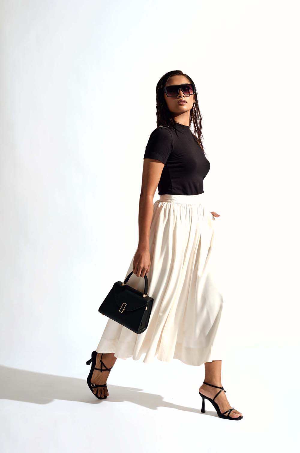 Flared Midi Skirt