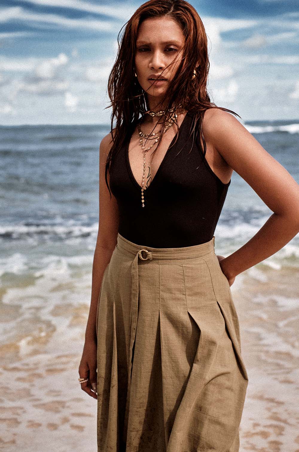 Plunge Neckline Body Suit