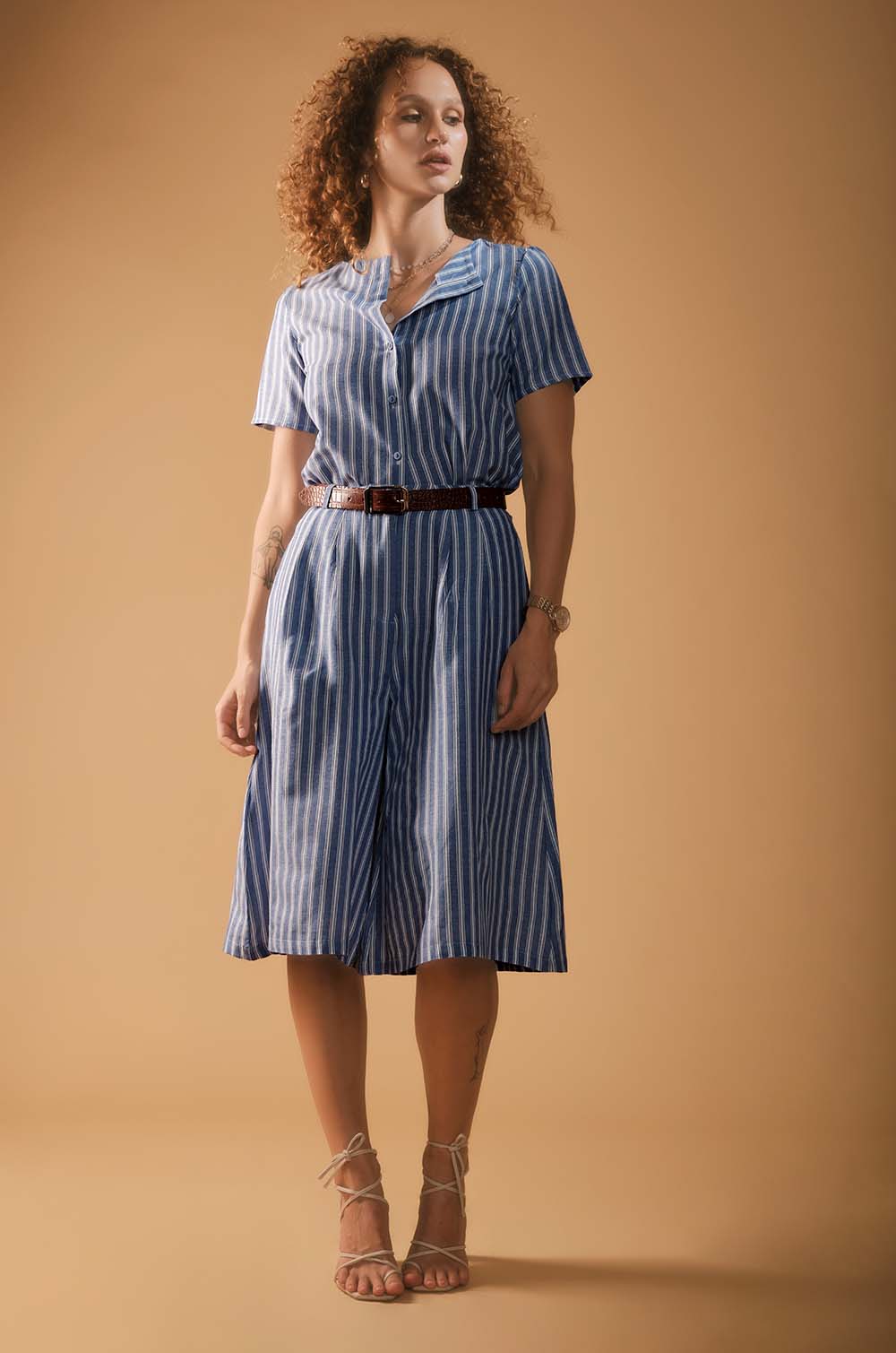 Striped Linen Culotte