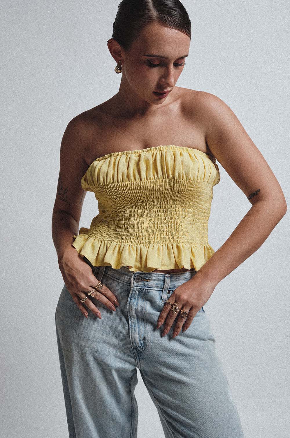 SMOCKED TUBE TOP