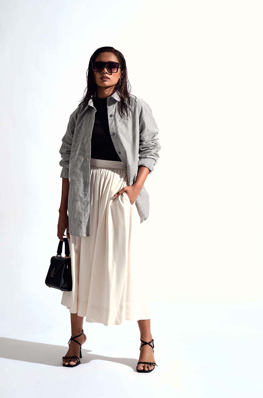 Flared Midi Skirt