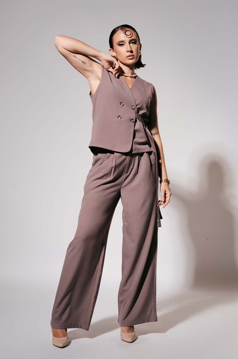Low-Rise Tailored Pant Grey