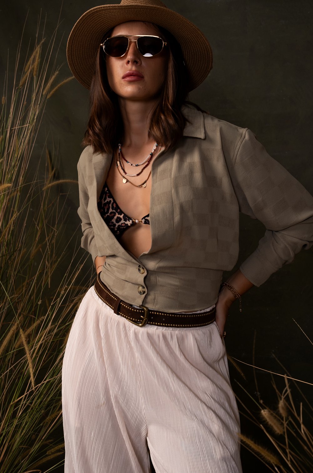 SMOCKED BACK OPEN TOP