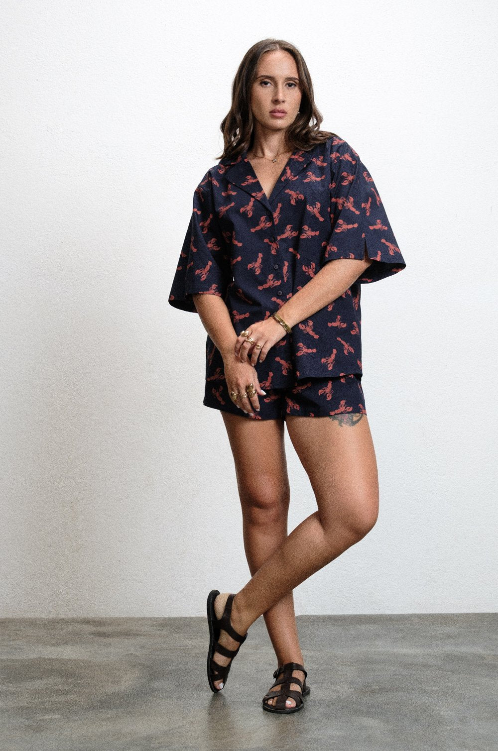SHORT SLEEVE LAPEL COLLAR SHIRT