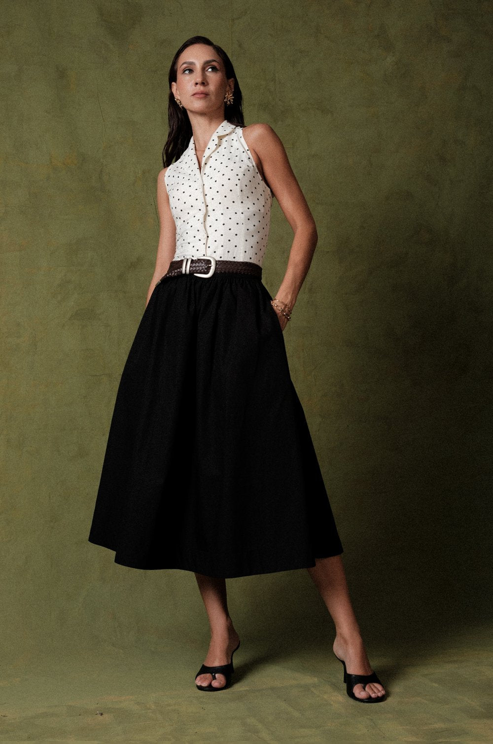 FLARED SKIRT - BLACK