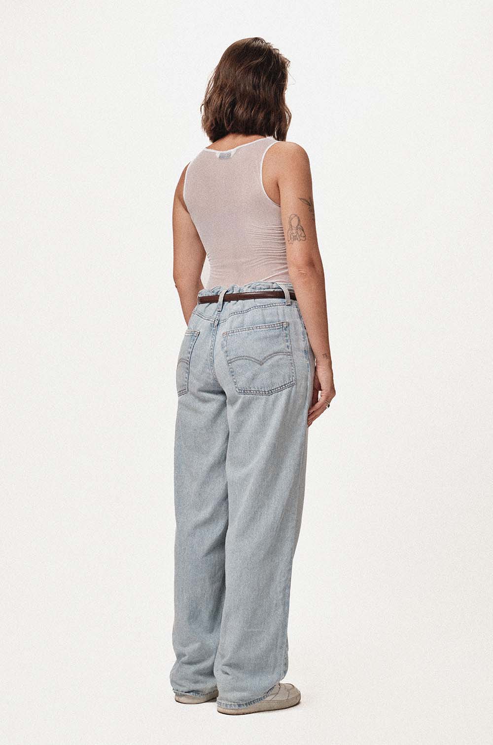 MESH SLEEVELESS TOP - WHITE
