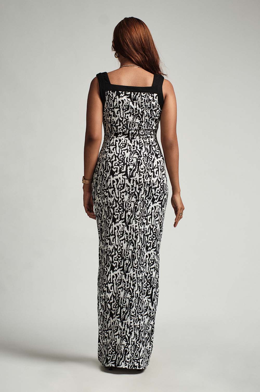 Contrast Detaied Maxi Dress