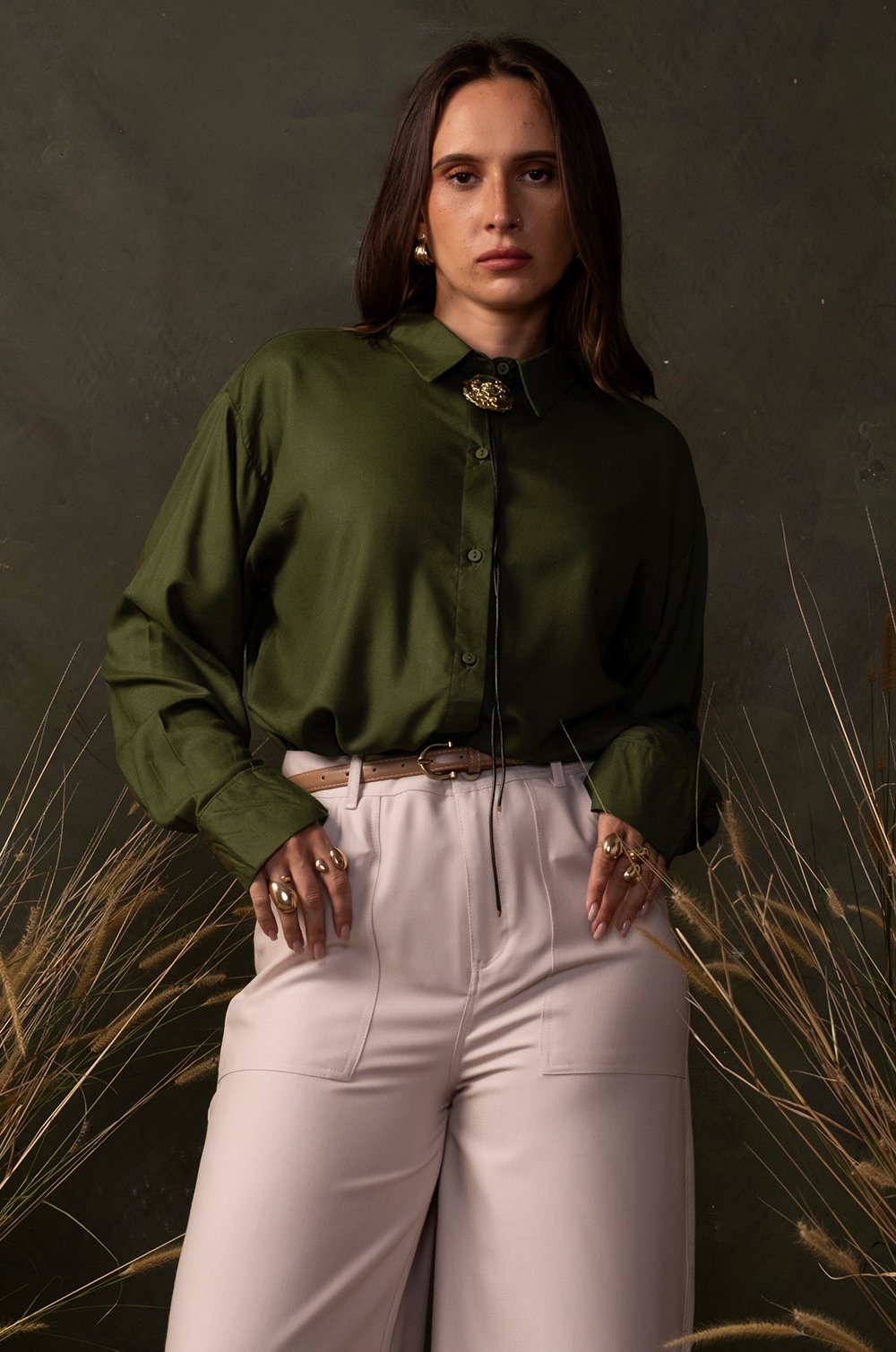 OVERSIZED SHIRT - GREEN