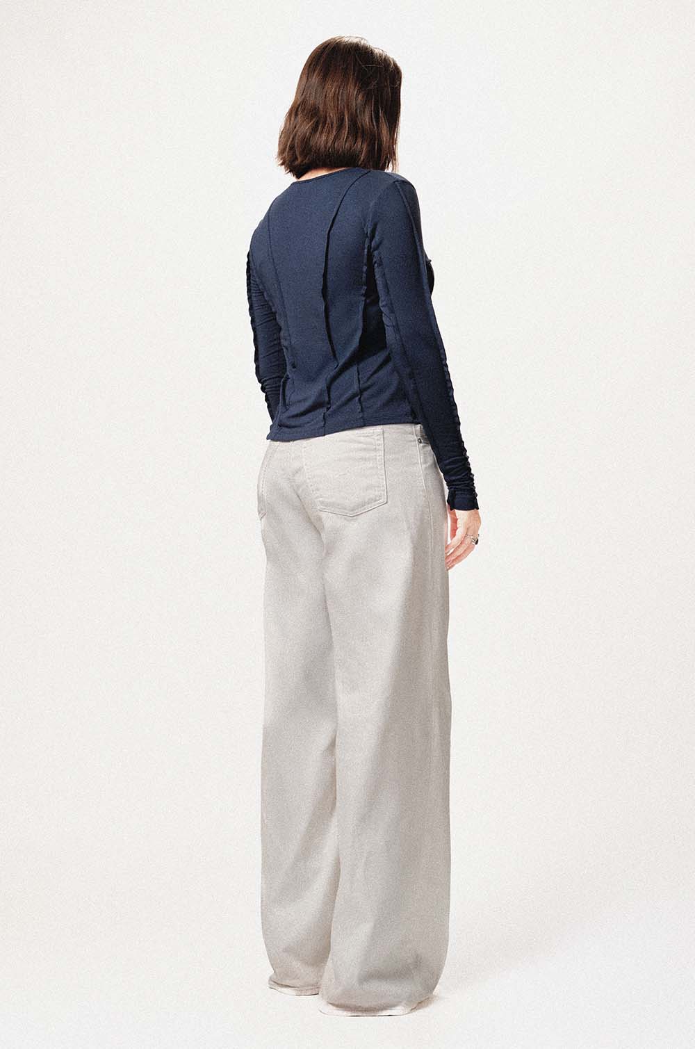 SEAM DETAILED T-SHIRT - BLUE