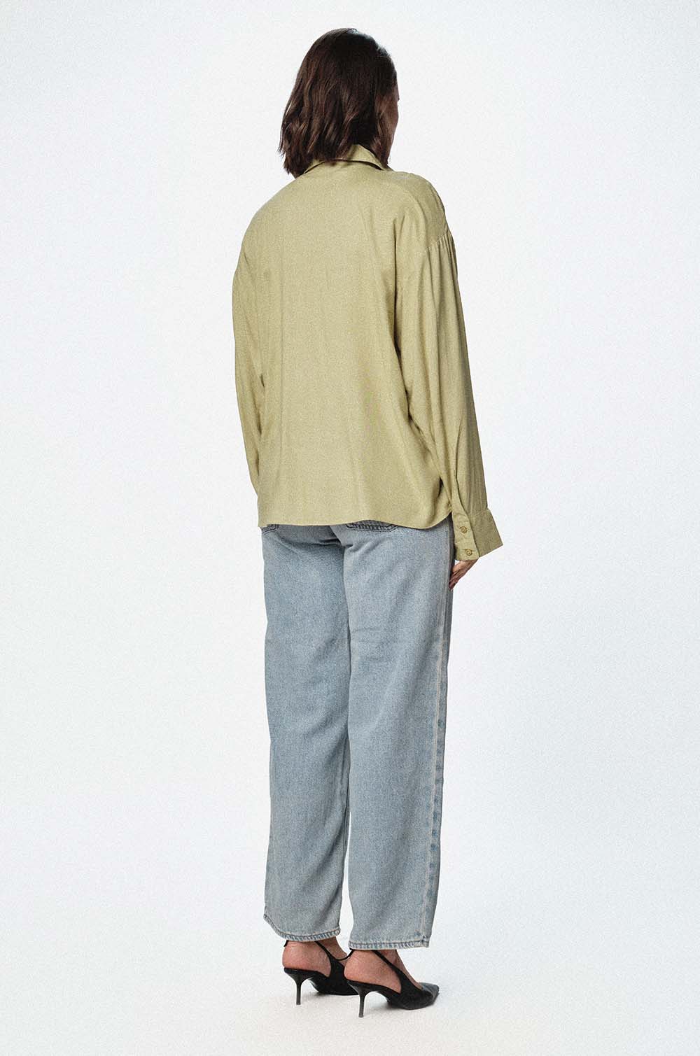 SINGLE POCKET OVERSIZED TOP - GREEN
