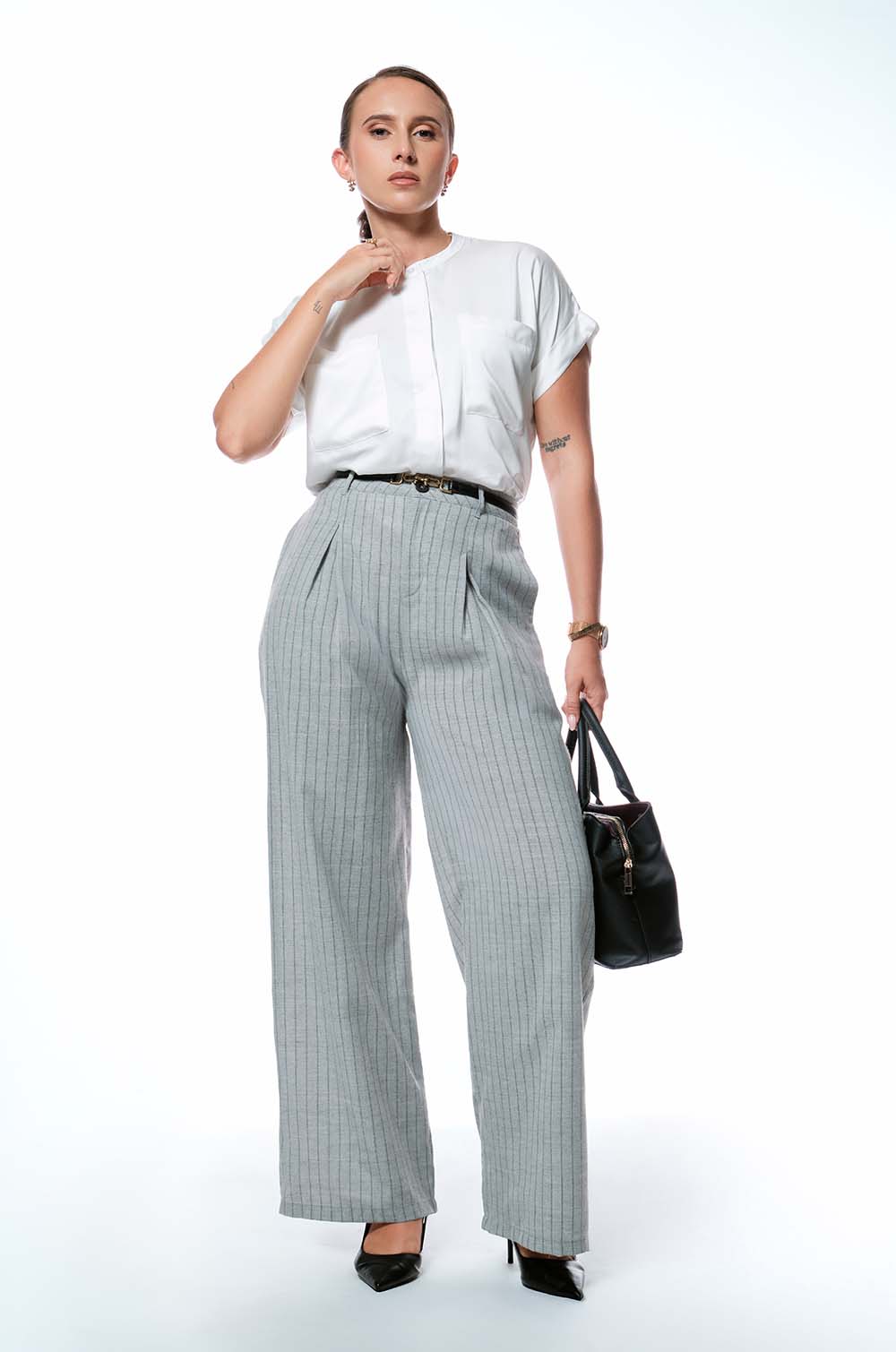 TAILERED PANT - GREY STRIPE