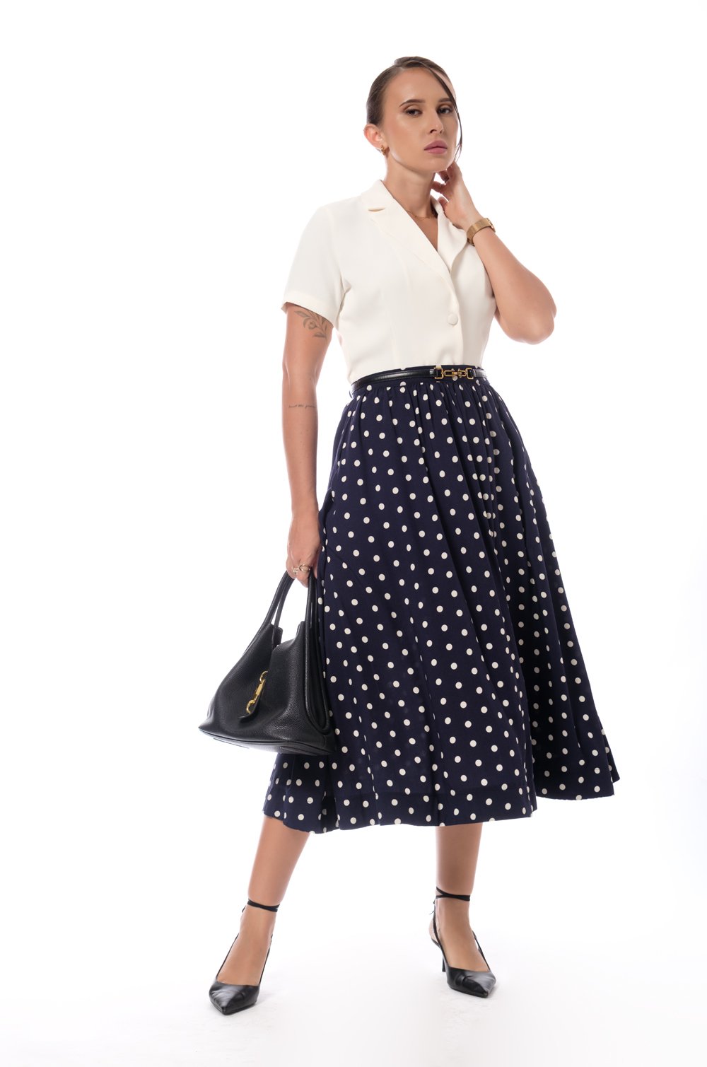POLKADOT FLARED SKIRT