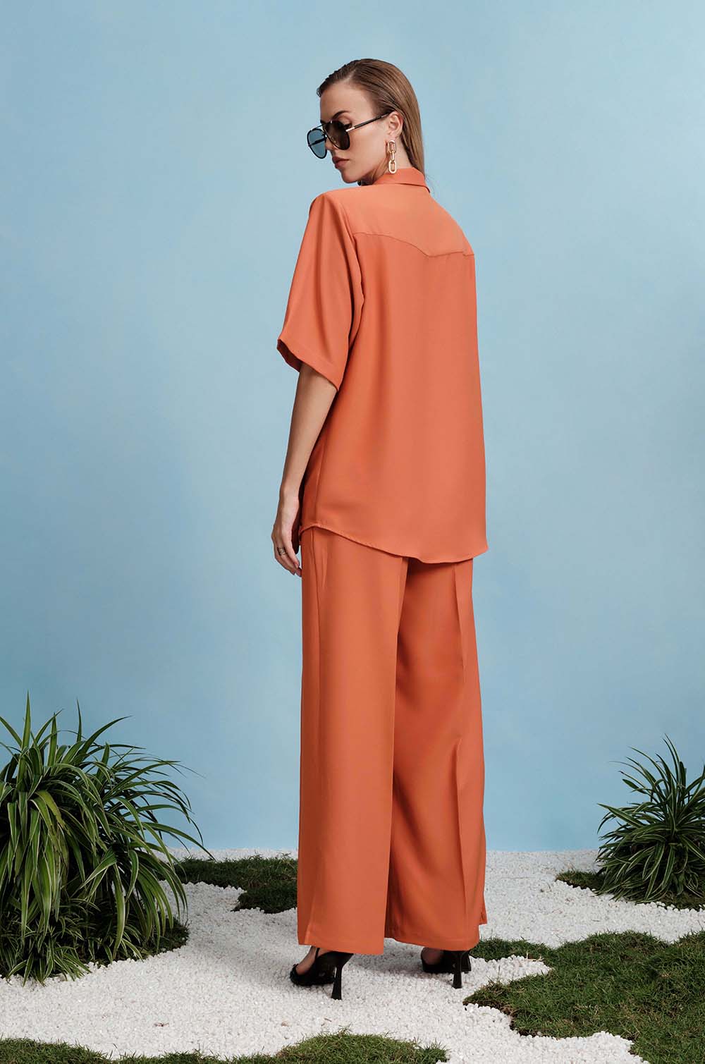 Pant with Side Slits - Orange