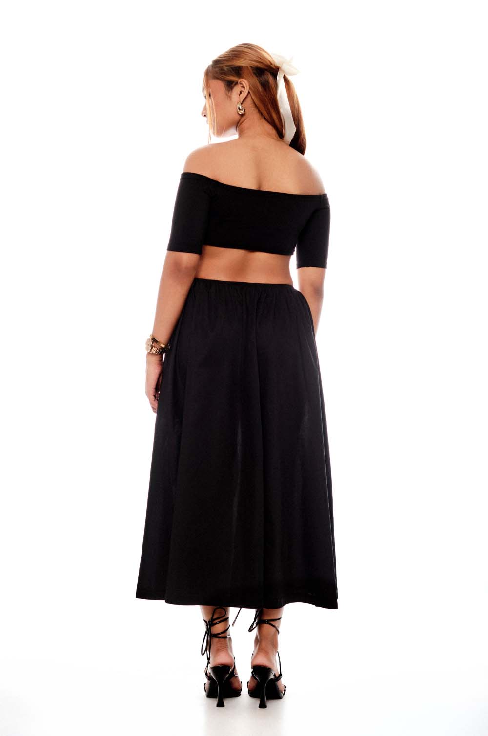 Back Cut Away Midi Dress