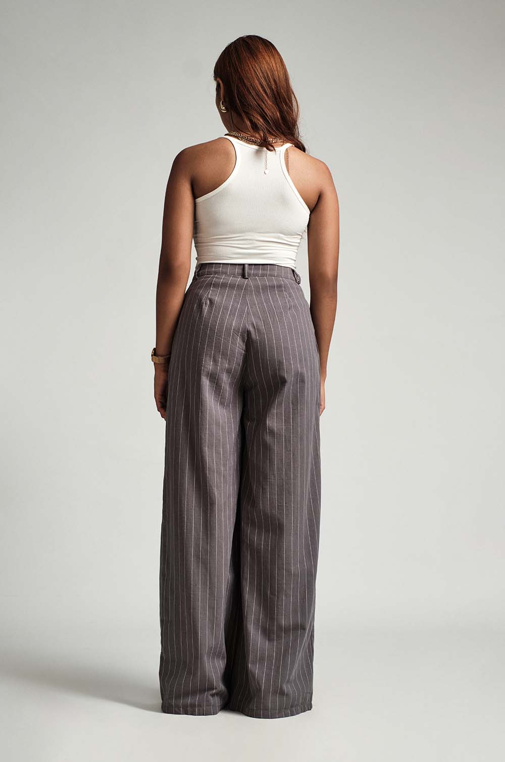 Pinstriped Pants - Dark Grey