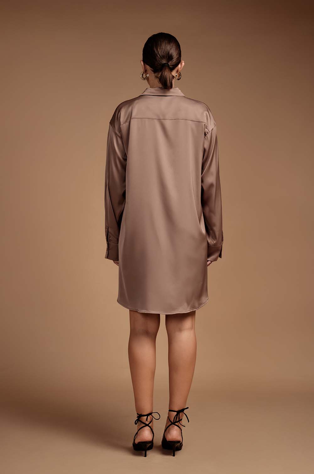 Satin Shirt Dress