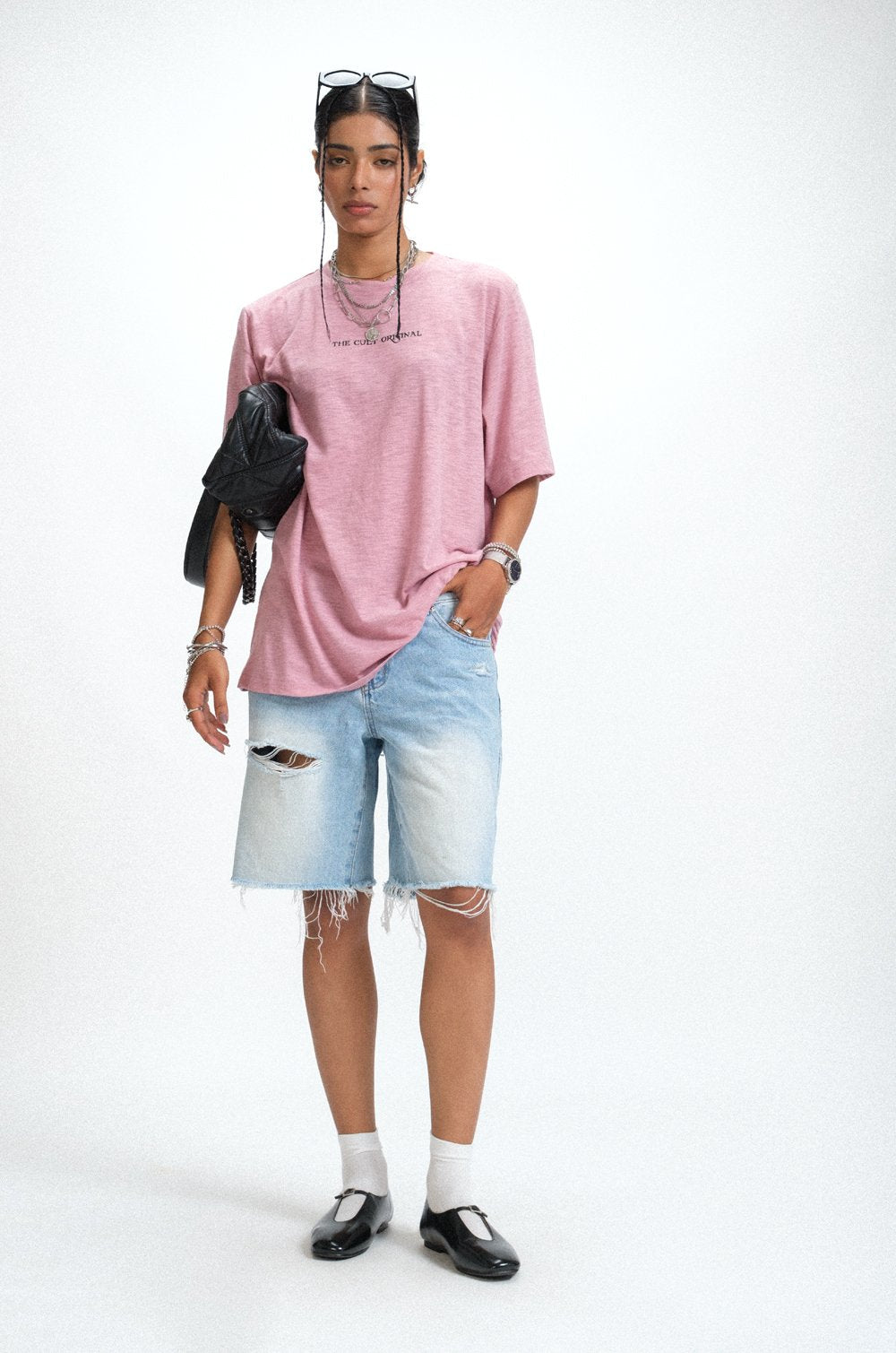 BACK PRINTED OVERSIZED T-SHIRT - PINK