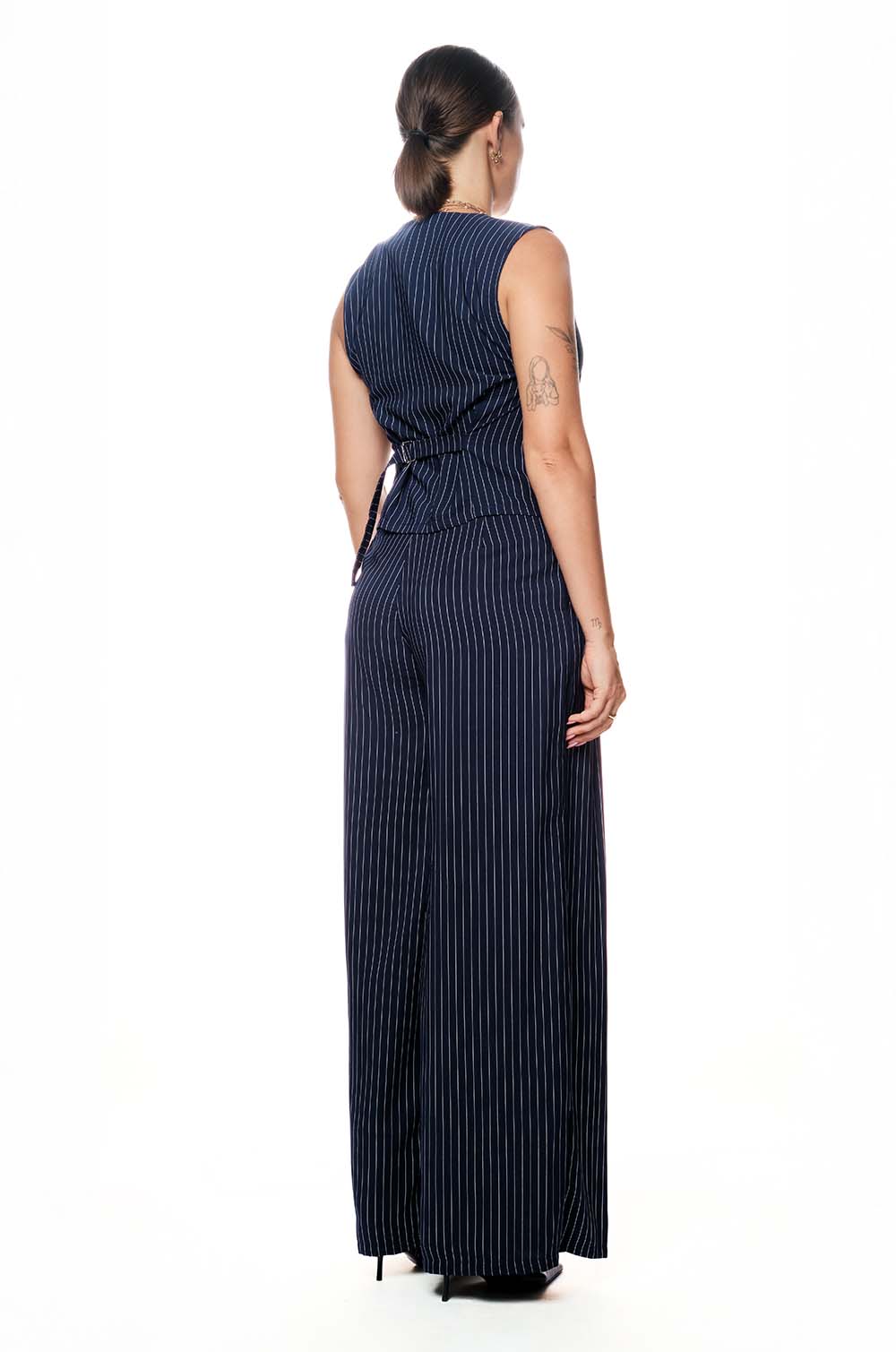 STRIPED WAIST PANT - BLUE