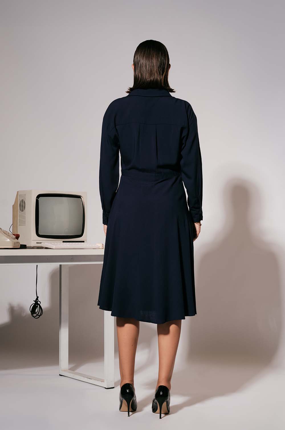 Wraparound Midi Dress Blue