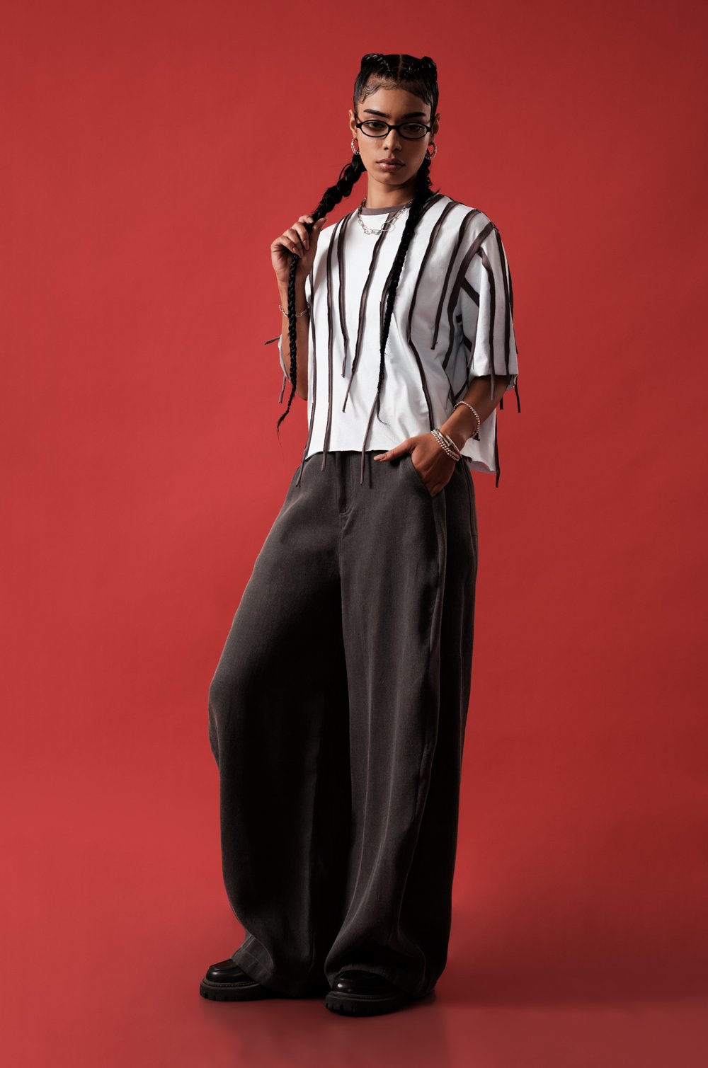 FRINGE DETAIL T-SHIRT