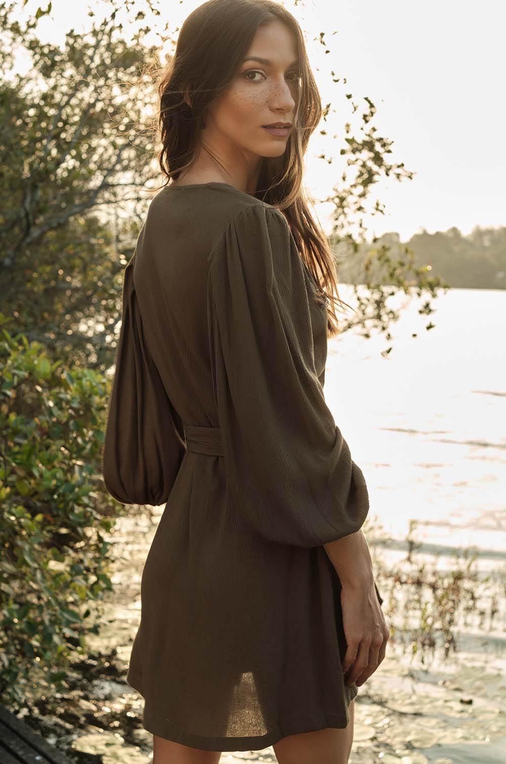 Balloon Sleeve Short Dress