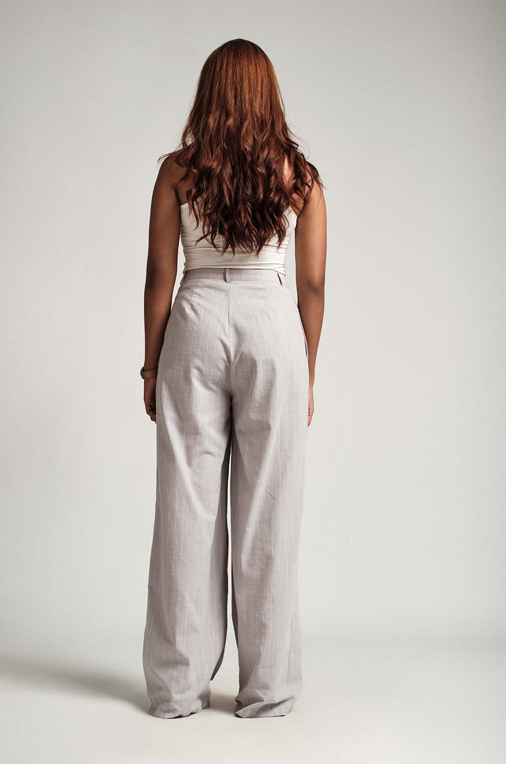 Pinstriped Pants - Light Grey