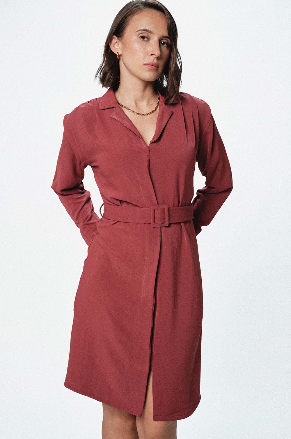 SHOULDER DETAILED DRESS