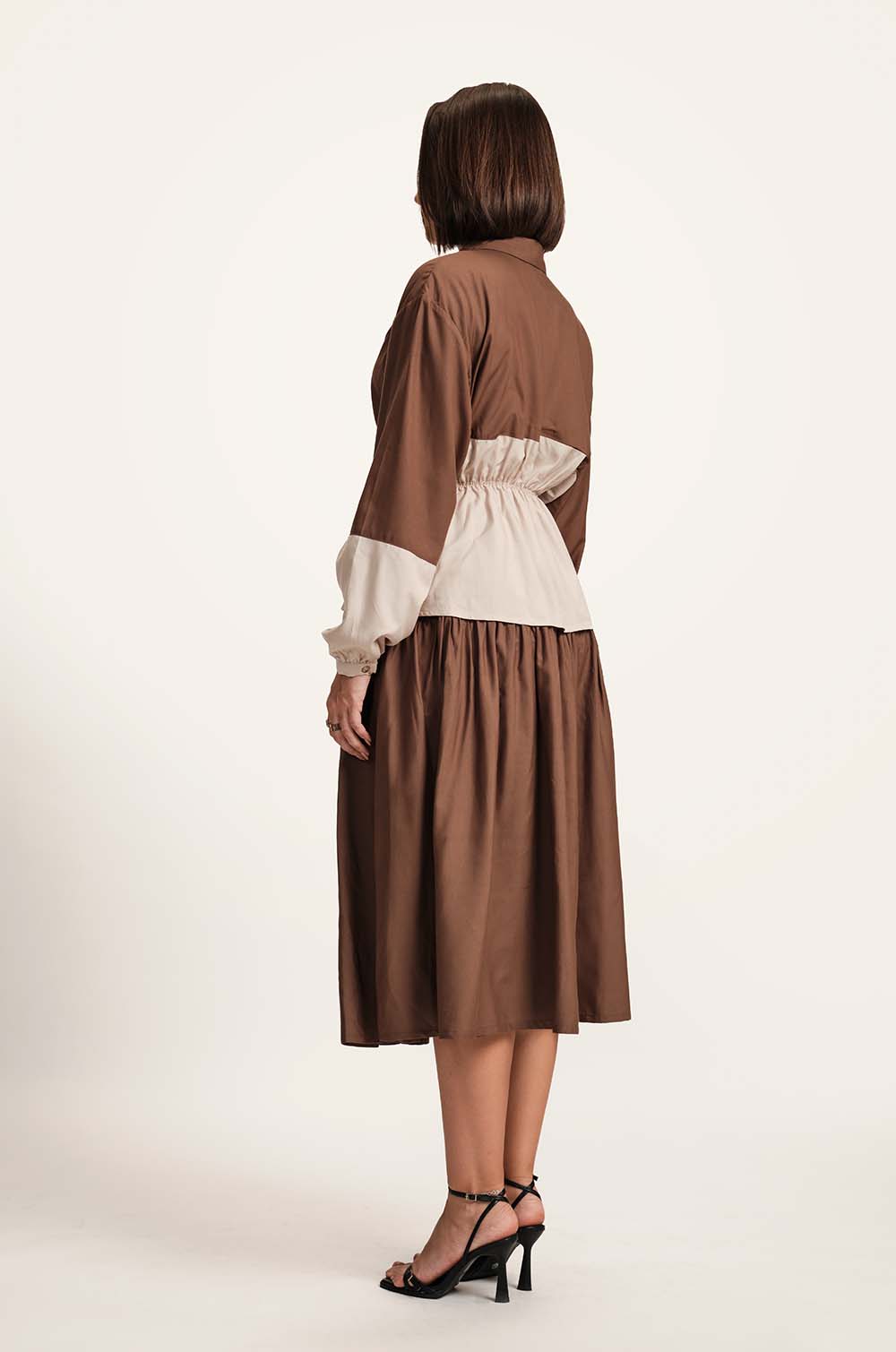 Gathered Midi Skirt