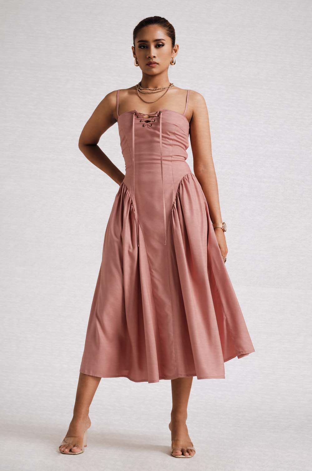 Corset Sun Dress - Pink