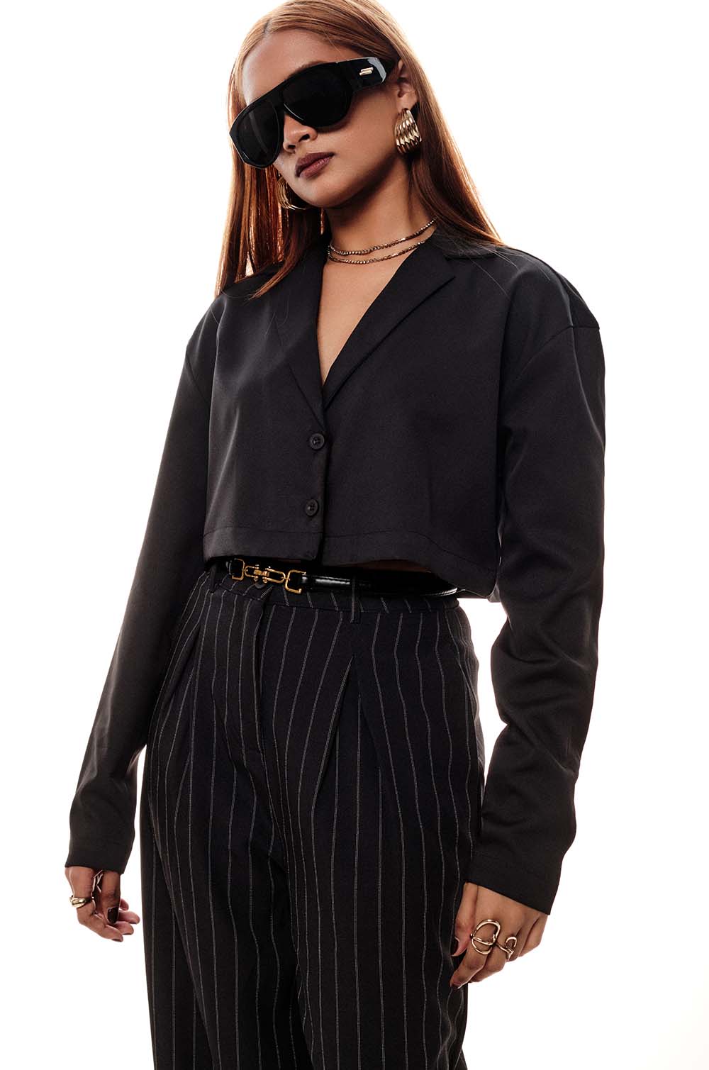 Cropped Lapel Shirt