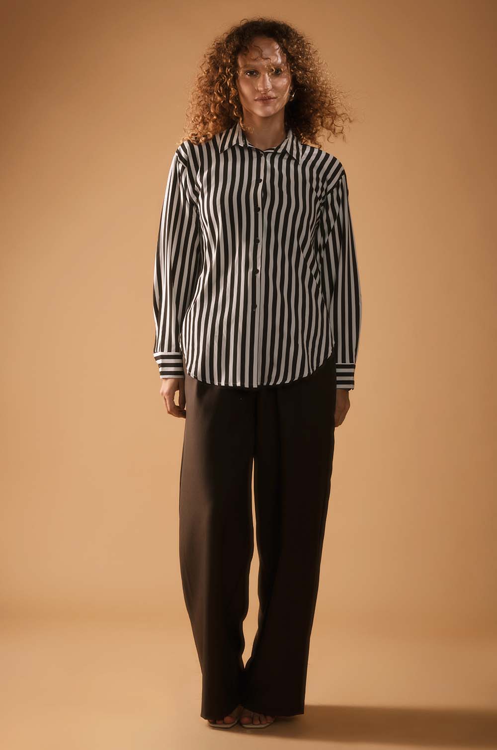 Striped Oversized Shirt- B&W