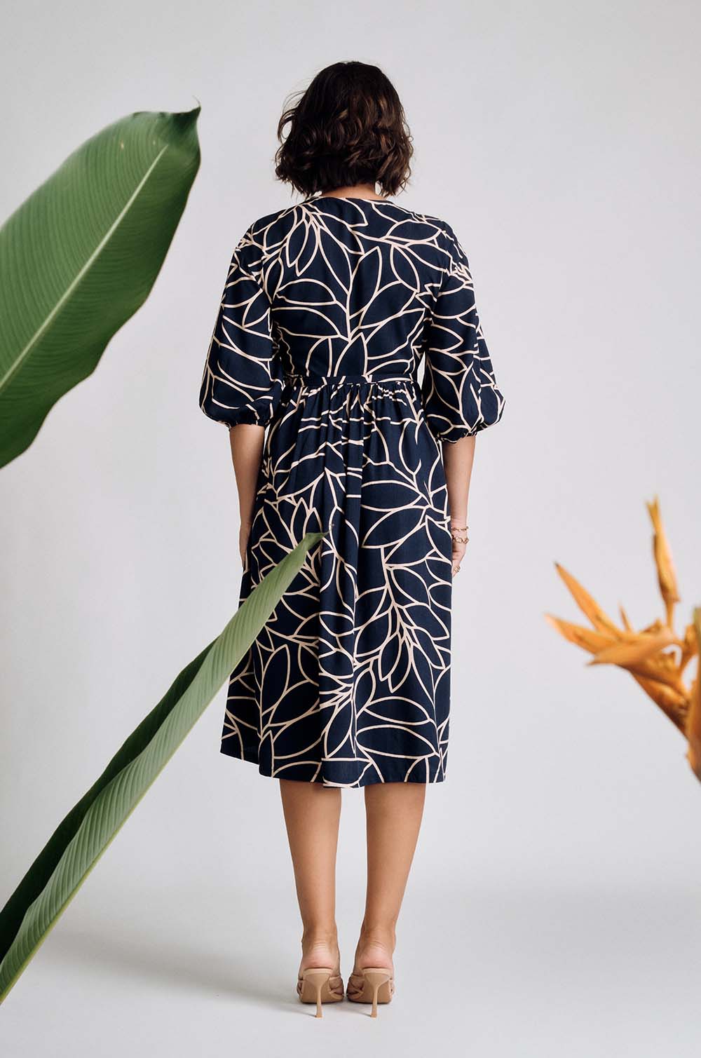 Floral Wraparound Dress Blue