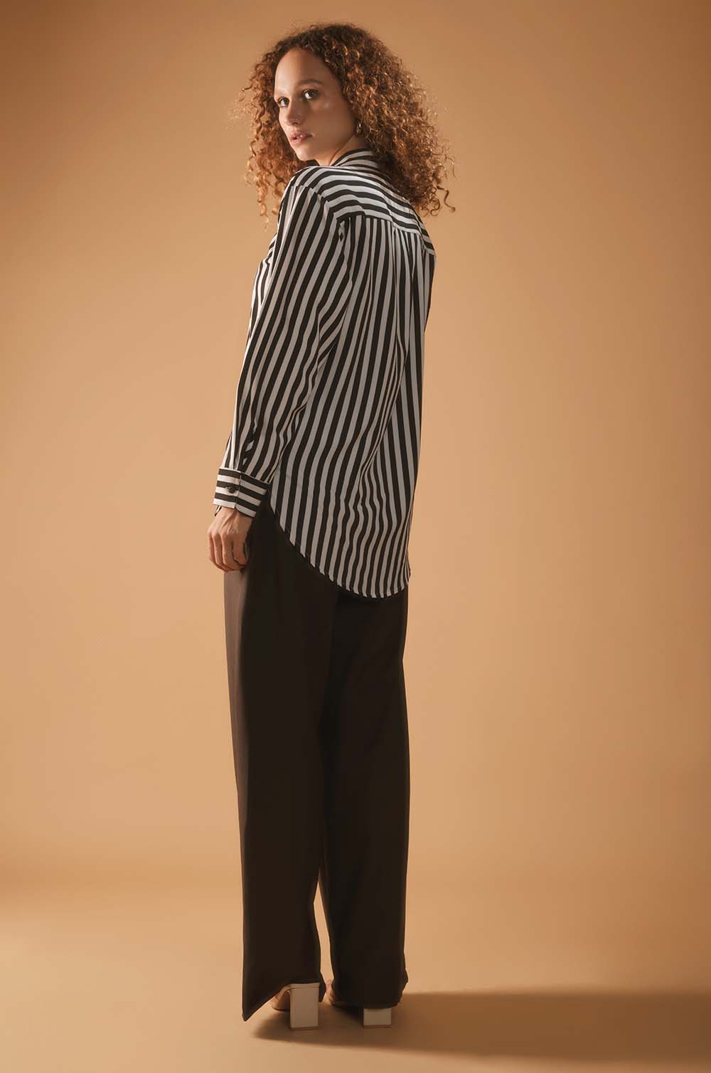 Striped Oversized Shirt- B&W