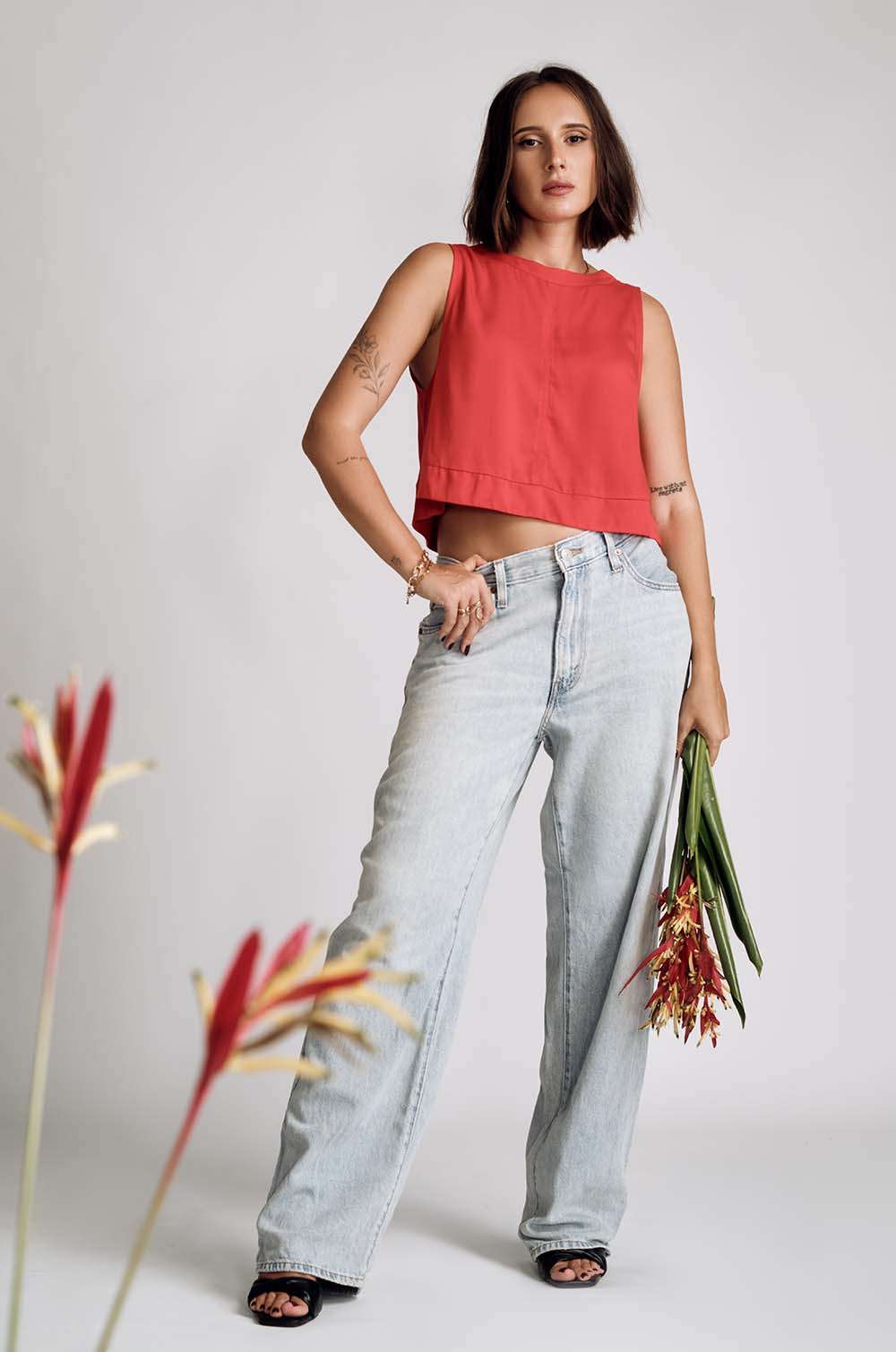 A-line Top Red