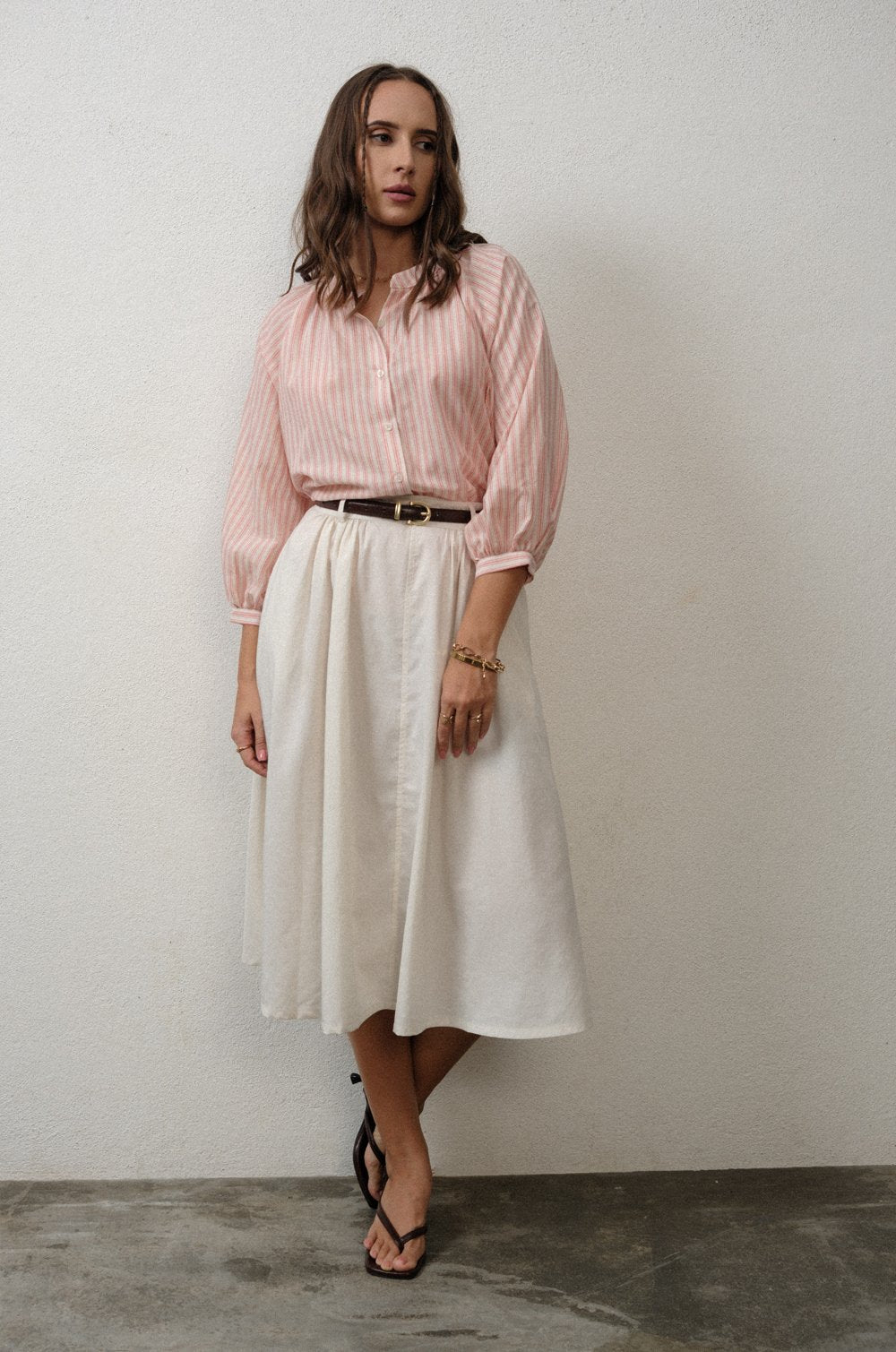 LOOSE FIT BOHO BLOUSE - RED STRIPE