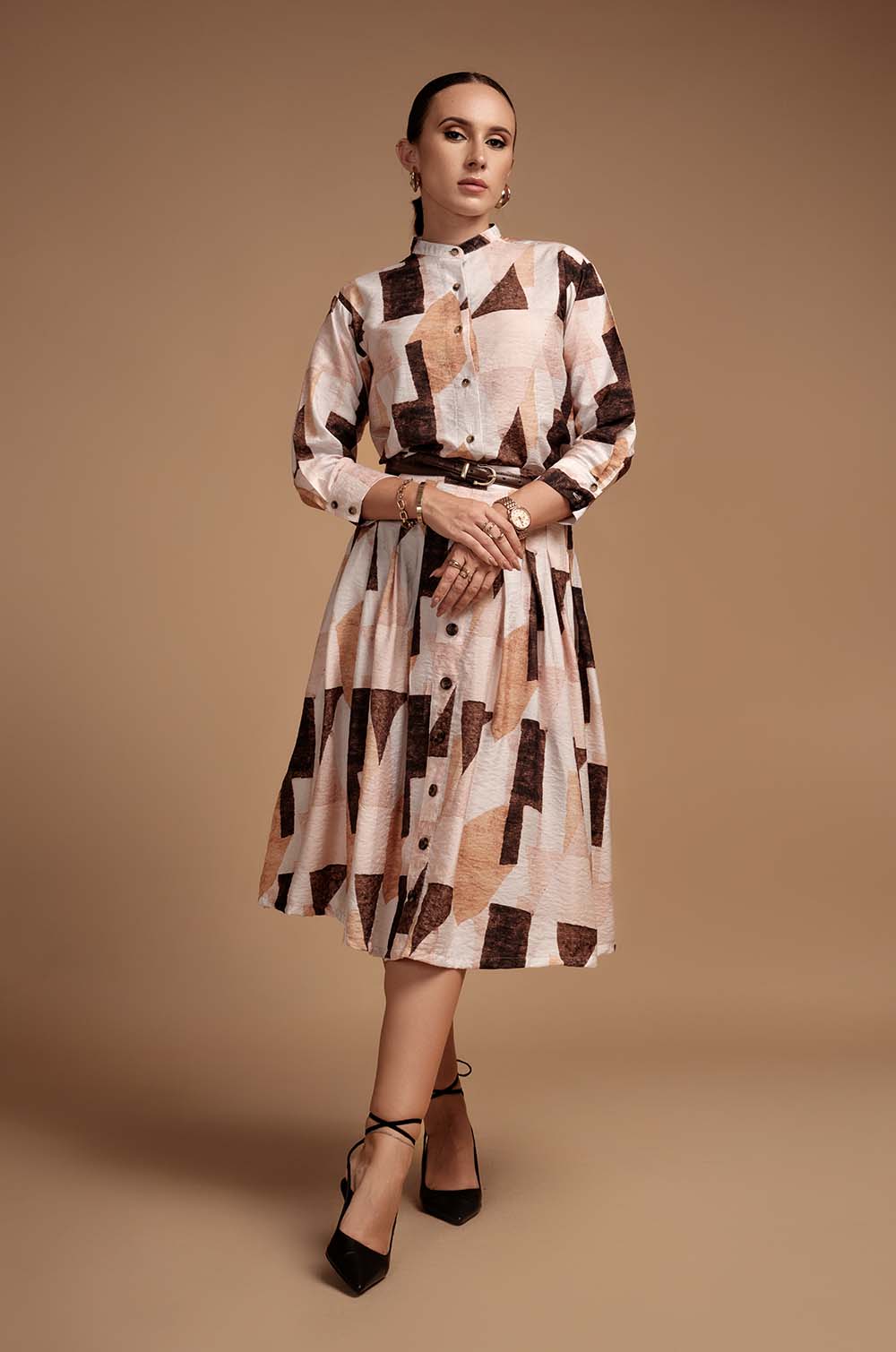 Pleated Midi Skirt