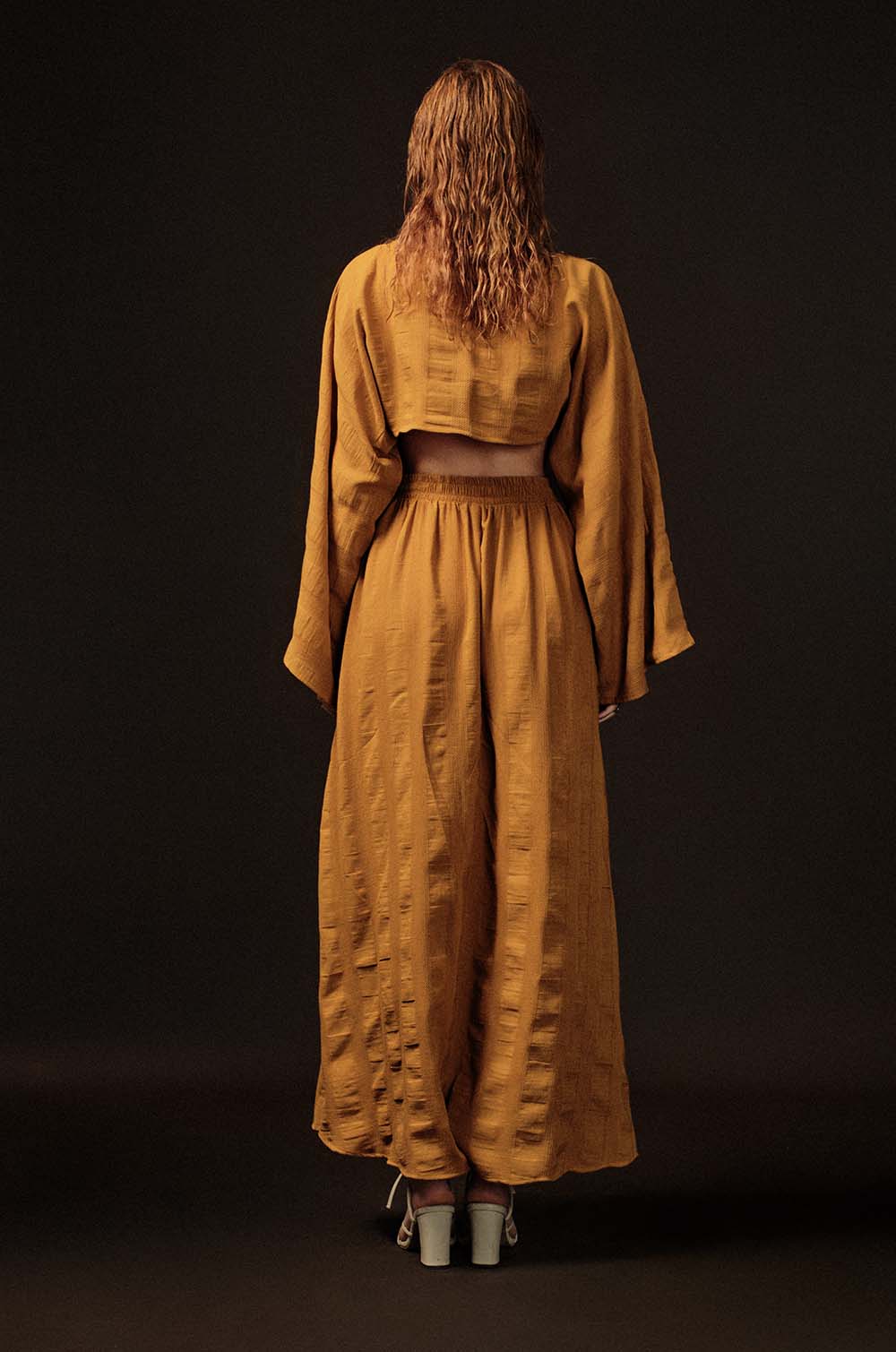 Maxi Skirt With Slits-Mustard