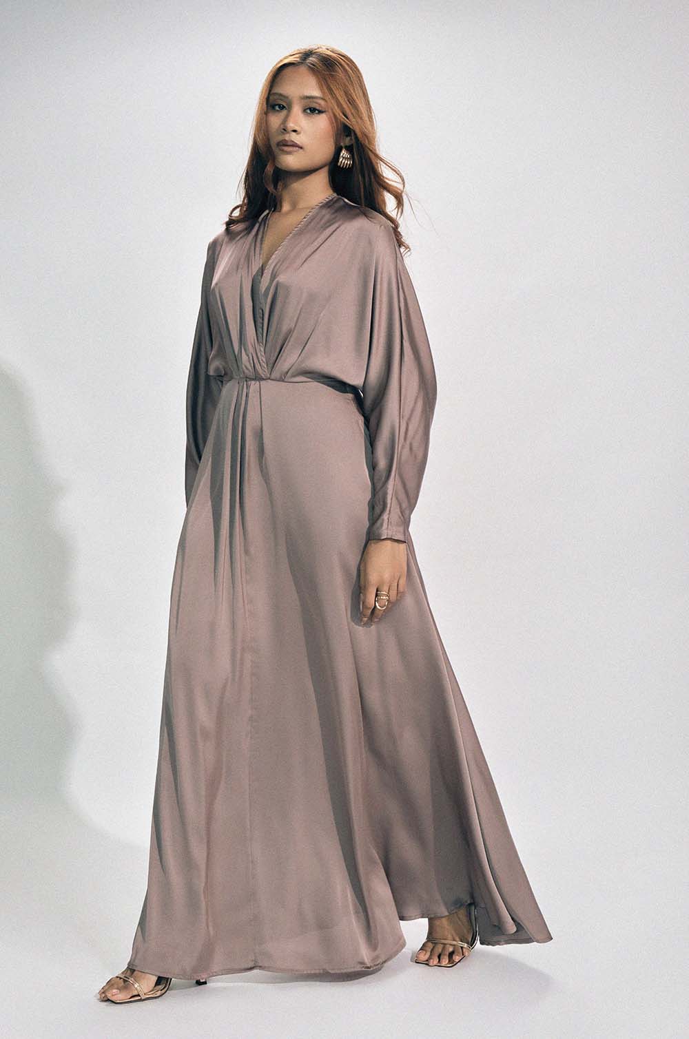 Kimono Sleeve Maxi Dress - Champaign