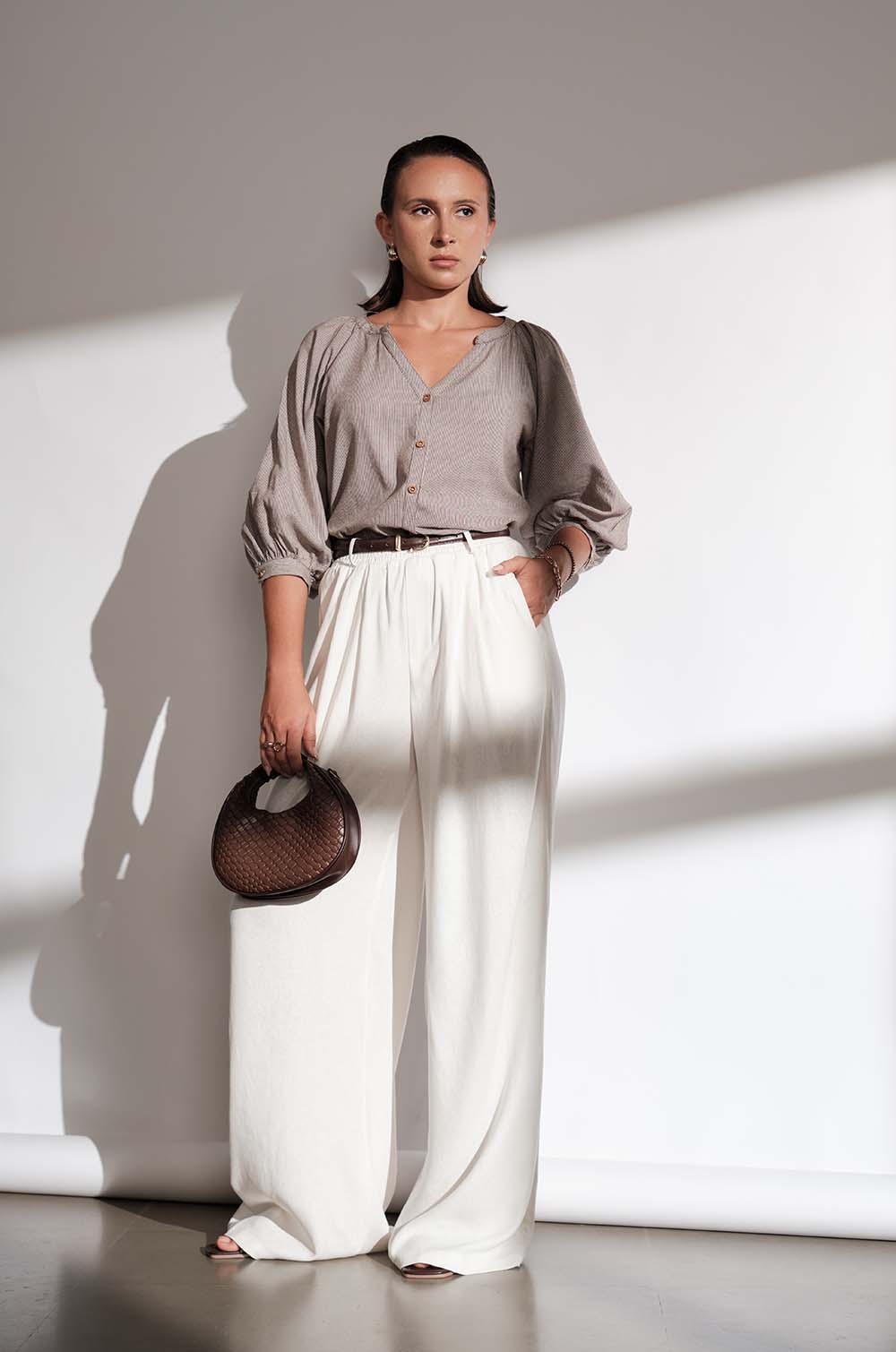 EASY PULL ON PANTS - WHITE