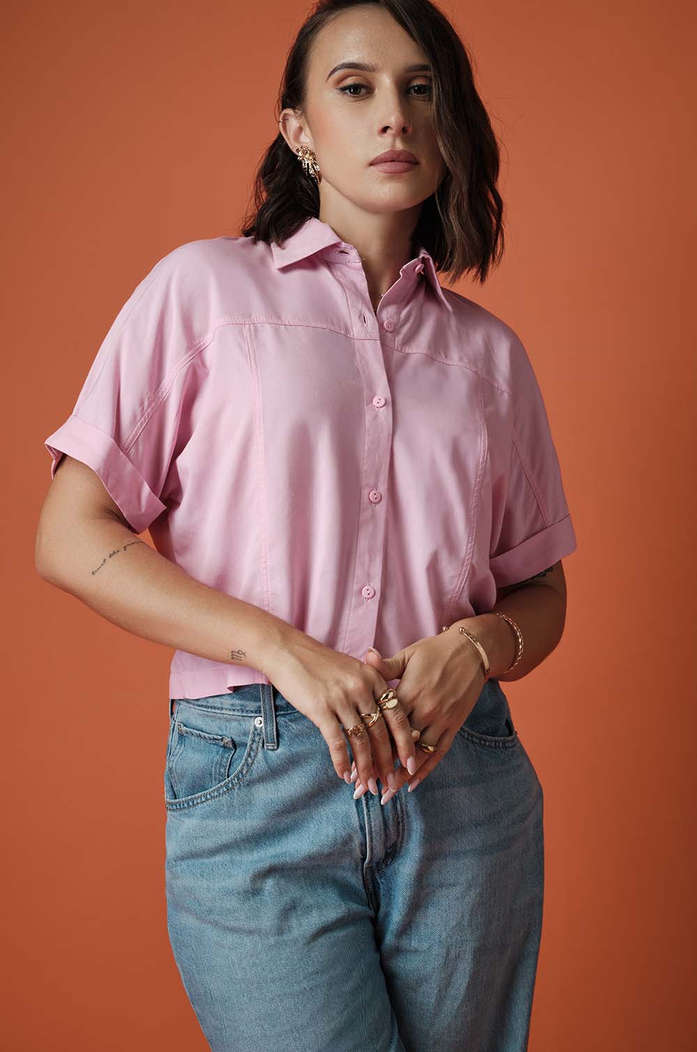 SEAM DETAILED TOP - PINK