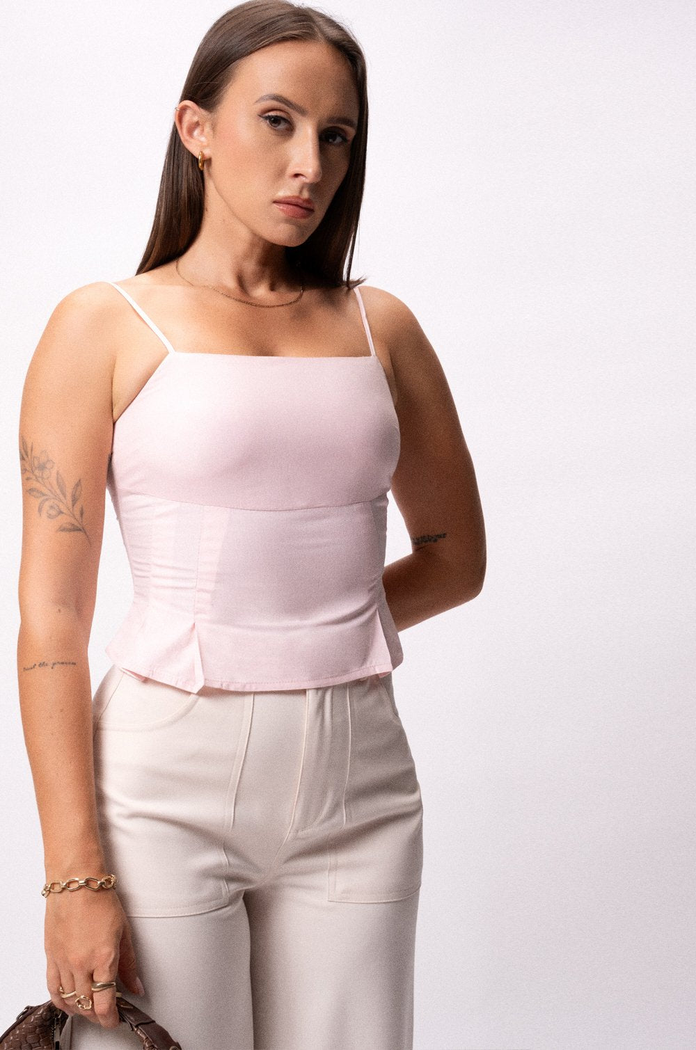 PLEAT DETAIL CAMI  - PINK