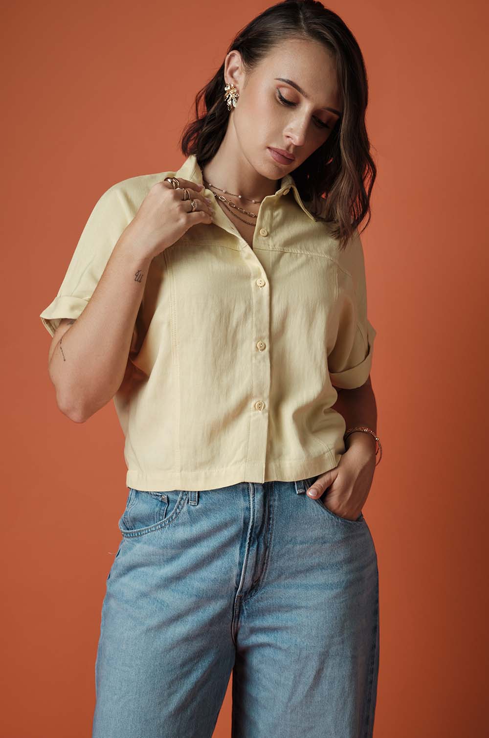 SEAM DETAILED TOP - YELLOW