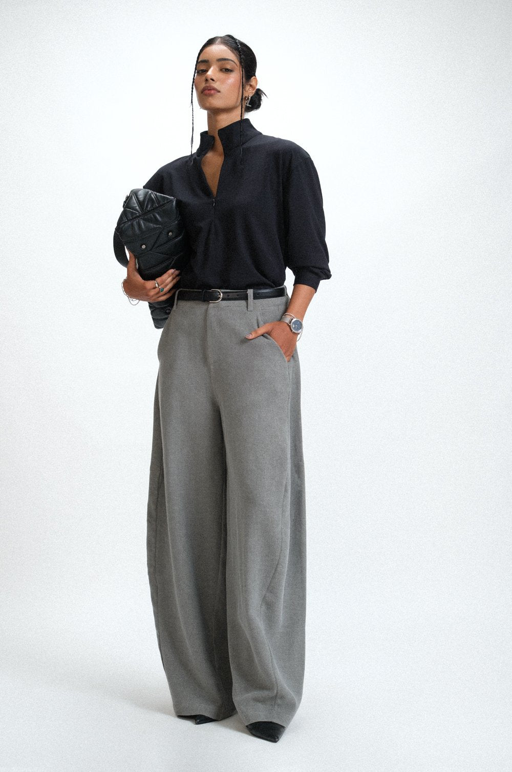 BARREL PANT - LIGHT GREY