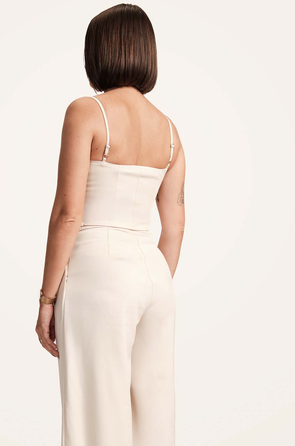 Criss Cross Detailed Top - OFF WHITE